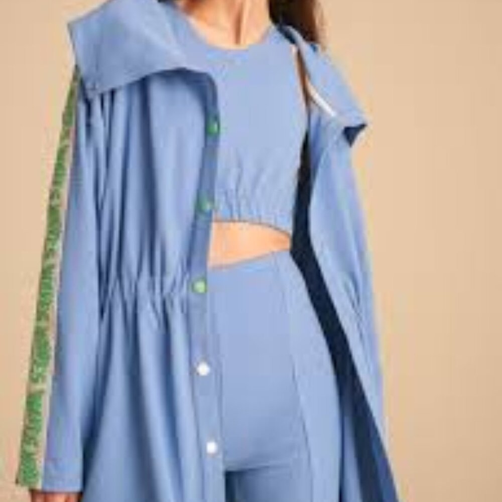 Nocturne bright blue cinched waist jacket